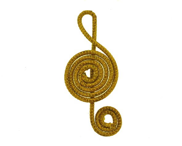Nota musical (Clave de Sol) capim dourado - 4.6 cm (par) CD-31